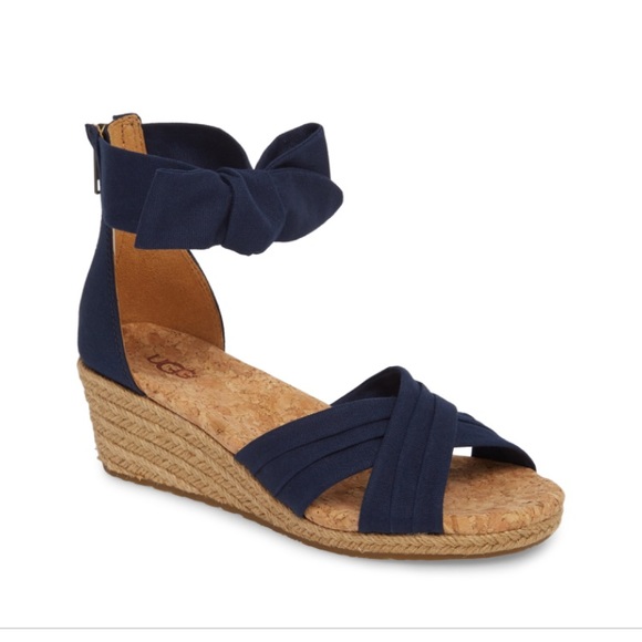 UGG Shoes - UGG ❤️ Traci Espadrille Wedge Sandal Navy Blue